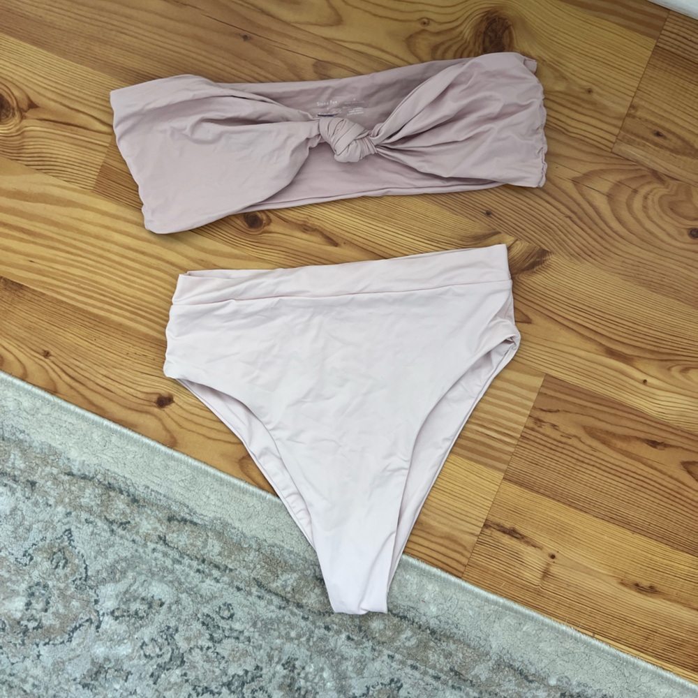 Free People Pale Blush Bandeau Bikini Set
